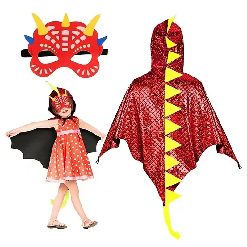 Child Green Dinosaur Cloak wit - Kids Face Mask review and price