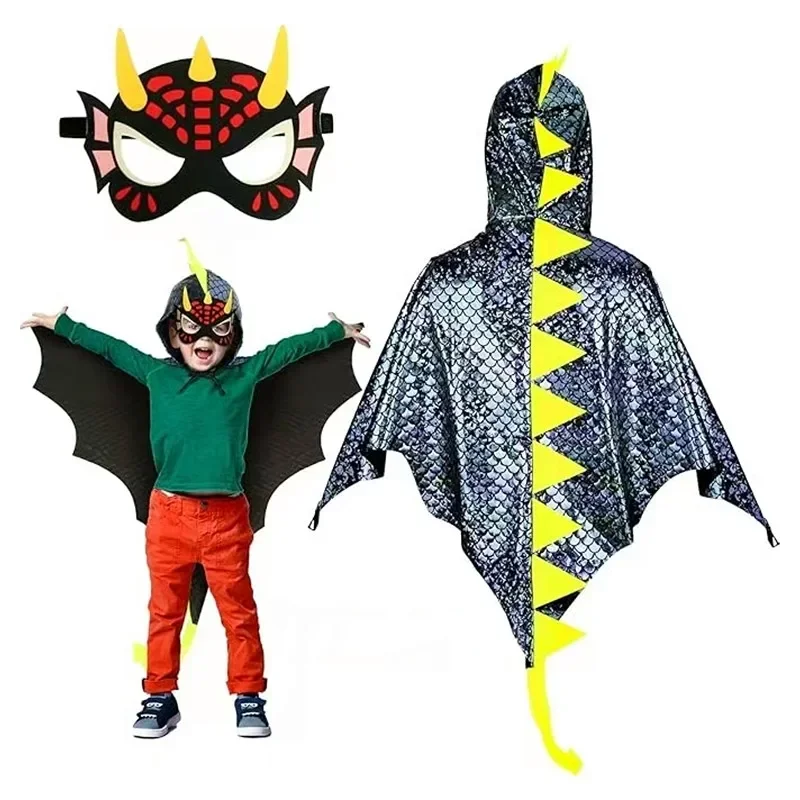 Child Green Dinosaur Cloak wit - Kids Face Mask review and price