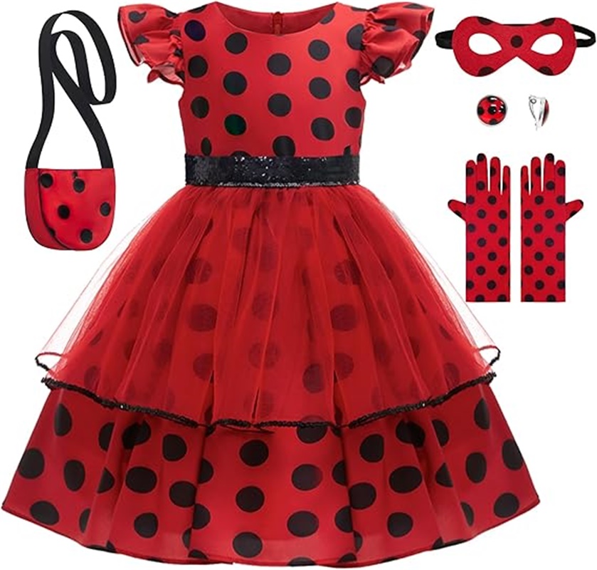 Girls Cosplay Costume Polka Do - Kids Face Mask review and price